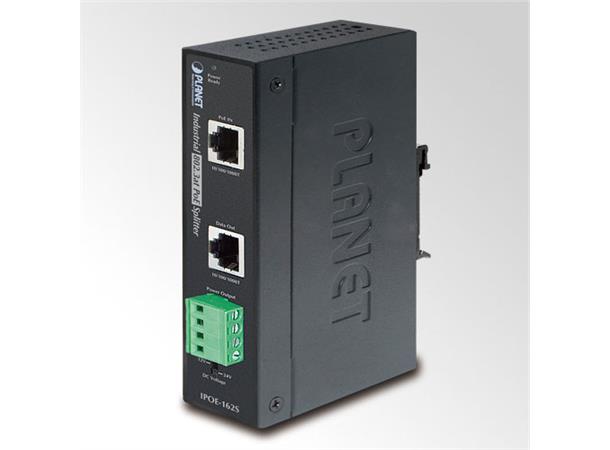 Industriell Splitter 2-port Gigabit PoE+ Planet: Input-PoE+Data Output-Data + 2DC 